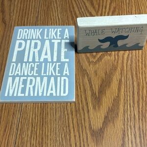 Pirate and Mermaid Wooden Signs